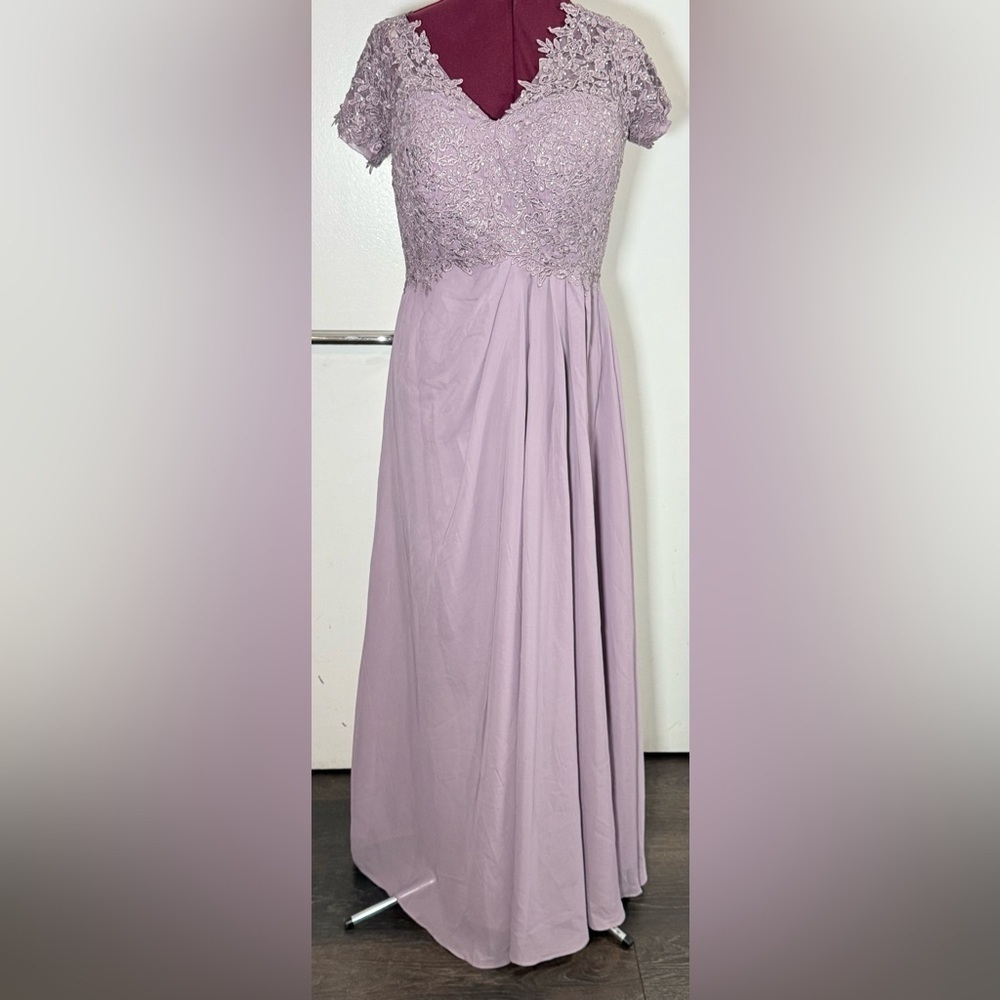Lavender Lace Bodice Maxi Dress
